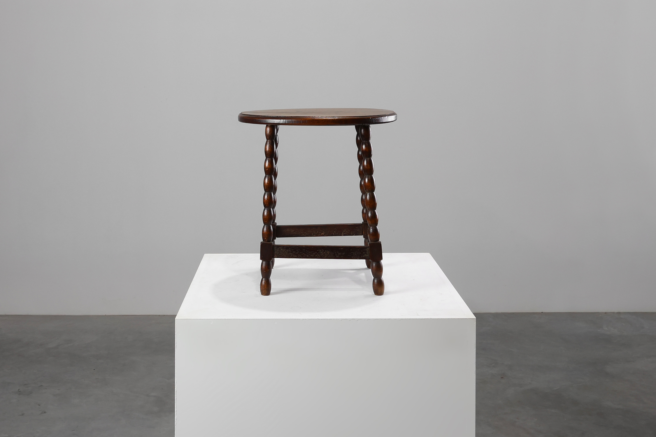 French Provincial Rustic Oak Stool, circa 1900thumbnail
